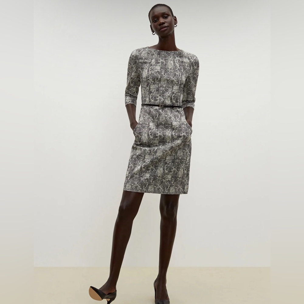 M.M. Lafleur The Etsuko Dress in Crackle Black White Size 8